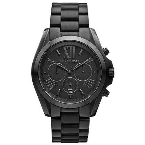 michael kors bradshaw black stainless steel watch|Michael Kors oversized bradshaw watch.